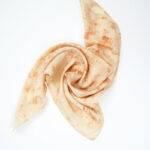 Eco-printed Silk Bandana - Beige with Indian Red
