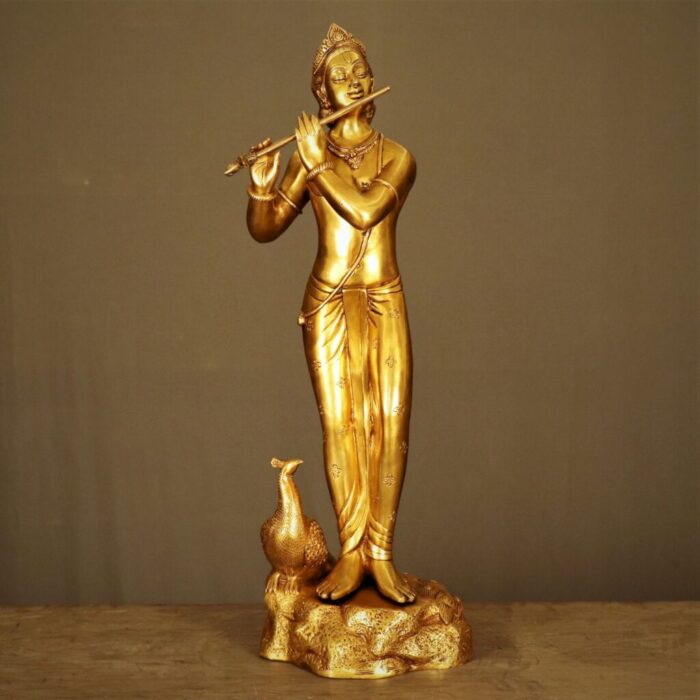 Lord Krishna Brass Idol Brandhindu.com
