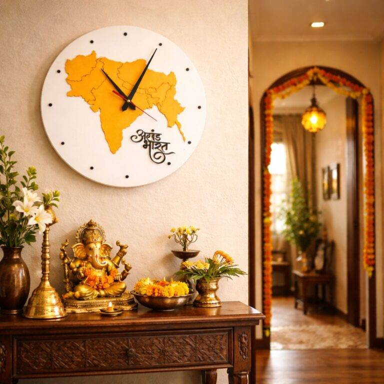 Premium 12-inch Akhand Bharat wall clock