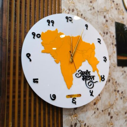 Brandhindu Akhand Bharat Clock | 12 INCH | Silent Motion | 1 Year Warranty