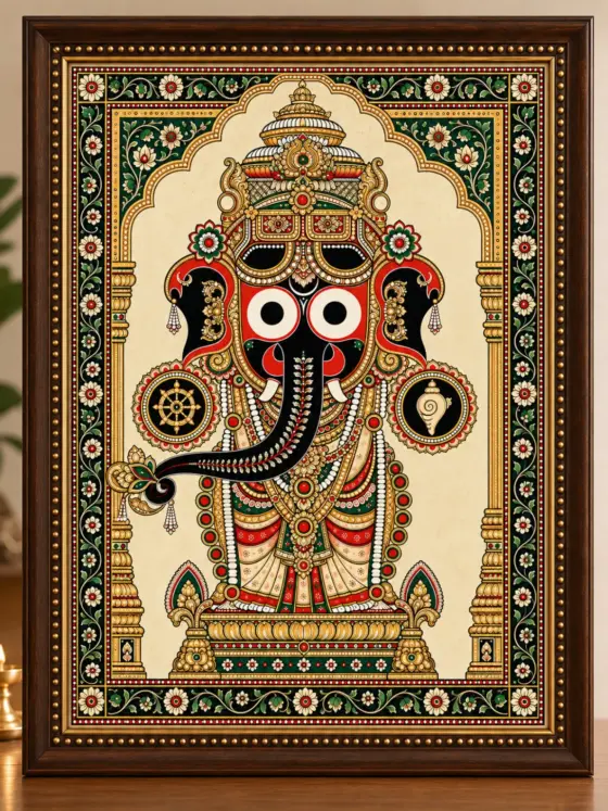 Pattachitra-style Ganesha artwork